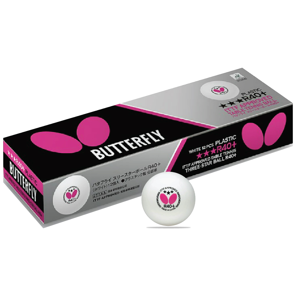 ลูกปิงปอง BTY Table Tennis Ball ITTFR40+3Star Box12#371317WH