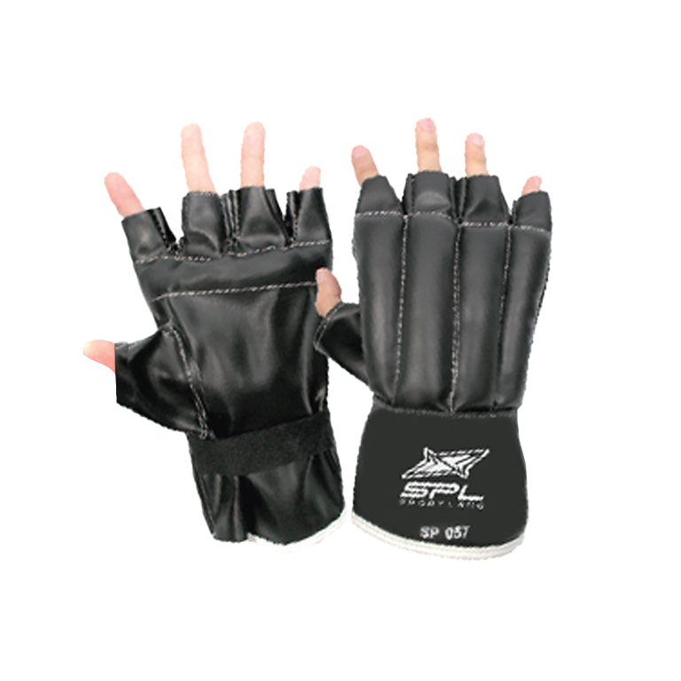 แบ็คชกนื้วโผล่ SPL Boxing Mitts PU Half Finger SP057 BK