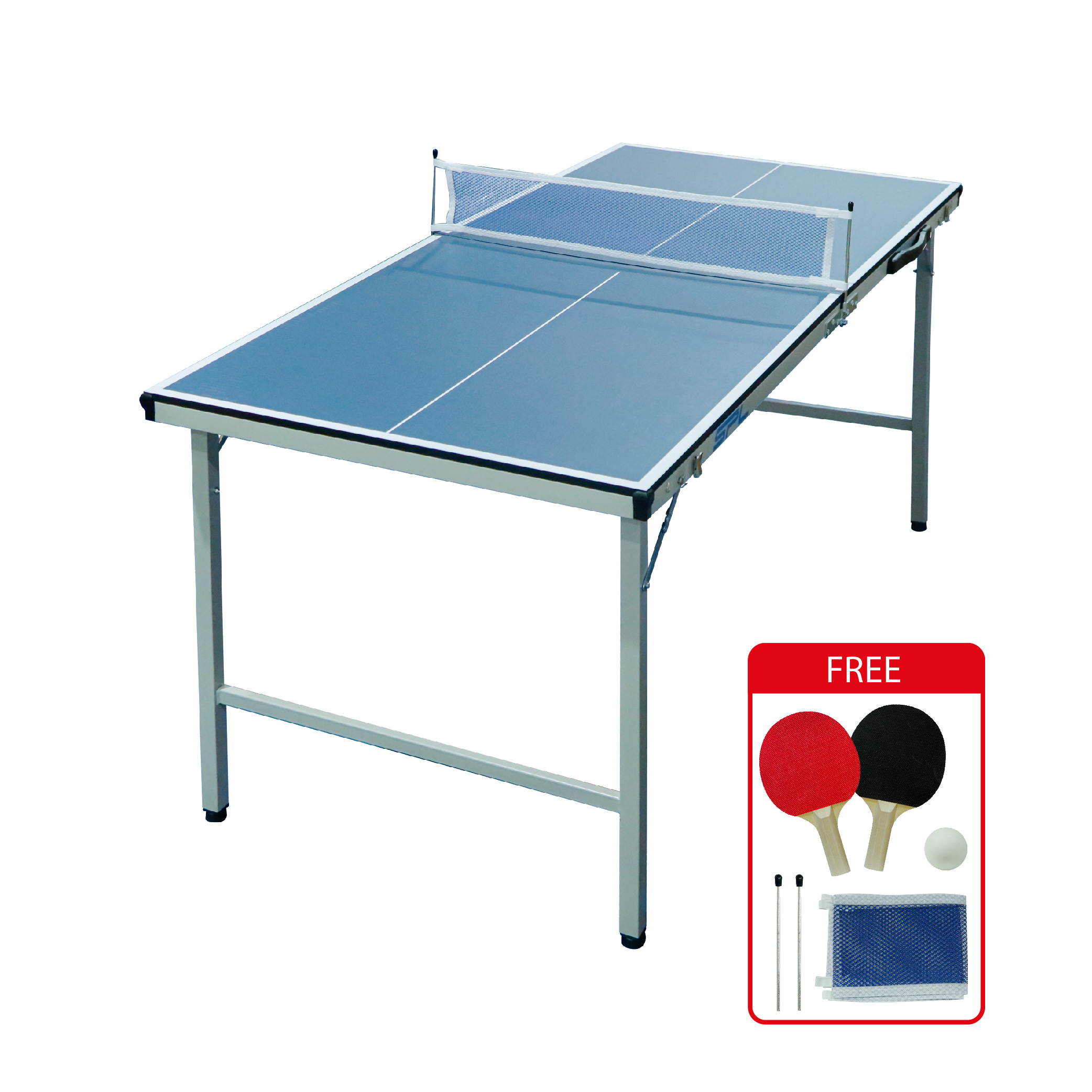 โต๊ะปิงปอง SPL MINI Table Tennis Indoor 12mm. 150x67x69cm Post+Net3Balls Racket2P STM-5i BL