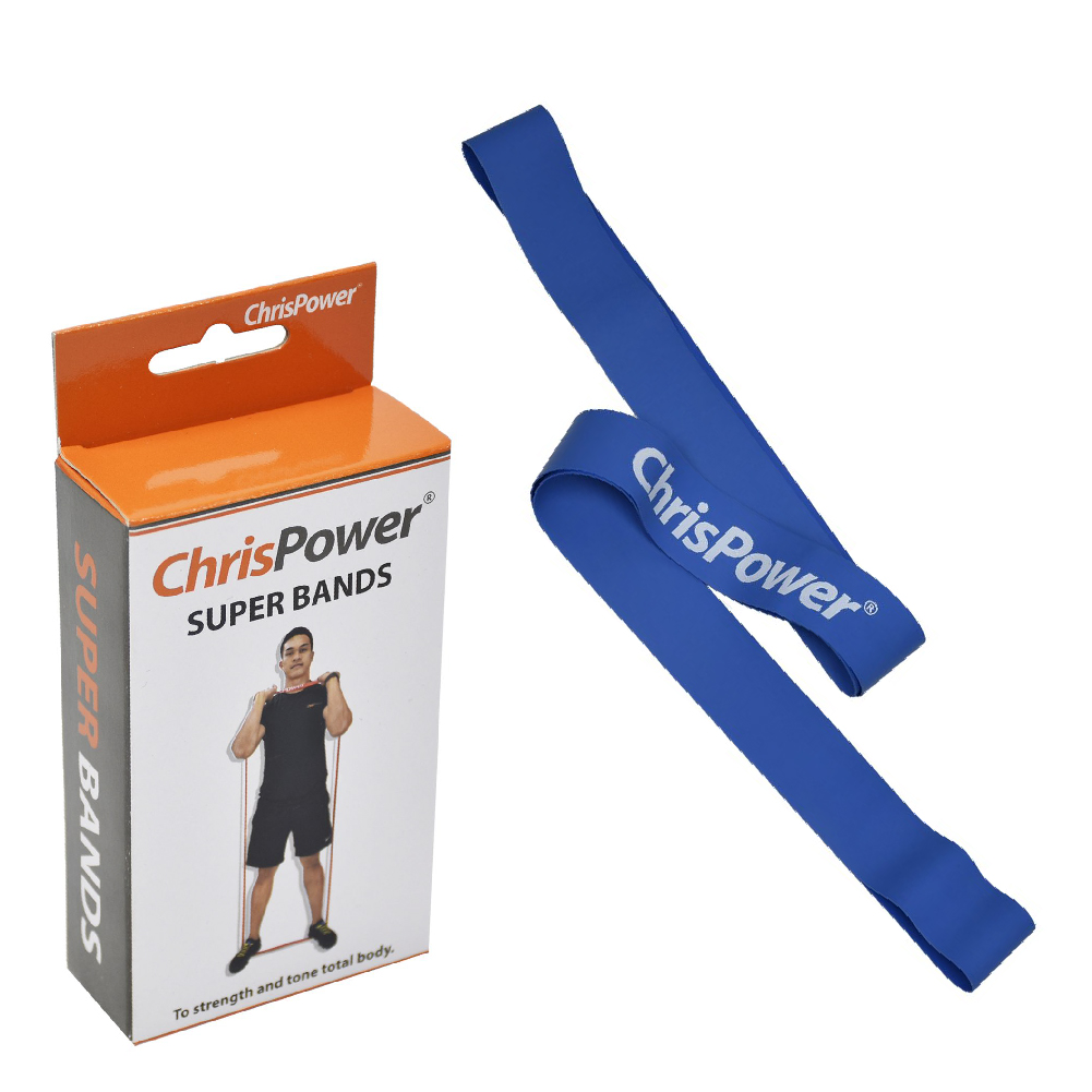 ยางยืดบริหารร่างกาย Super Bands Chris Power BL-Med 100x5cm.x1mm.