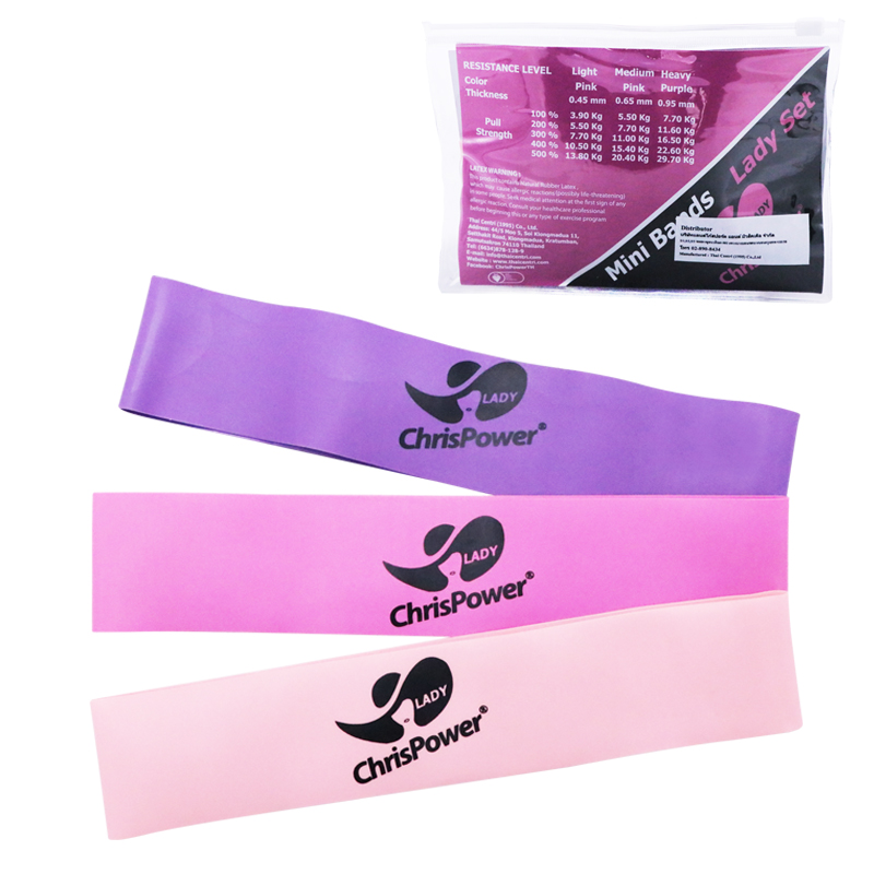 ยางยืดบริหารร่างกาย Chris Power Mini Bands Lady3Pcs/Set PK-PK-PP
