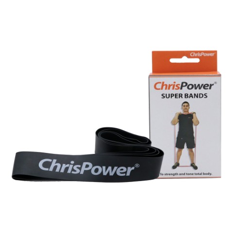 ยางยืดบริหารร่างกาย SUP er Bands Chris Power BK-Hav100x5cm.x1.2mm
