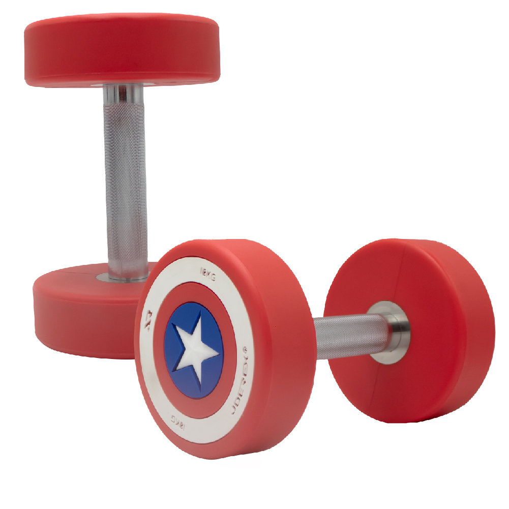 ดัมเบล MARVEL DUMBBELL CAPTAIN AMERICA 10 KG.IRON+ PU