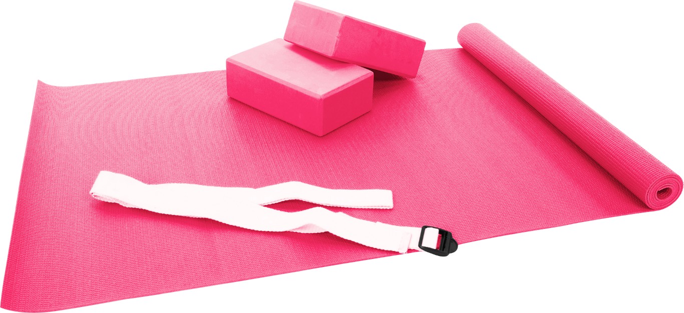 โยคะเซ็ต SPL PVC Yoga Mat Set 173x61x0.6cm Pink BEGIN SET