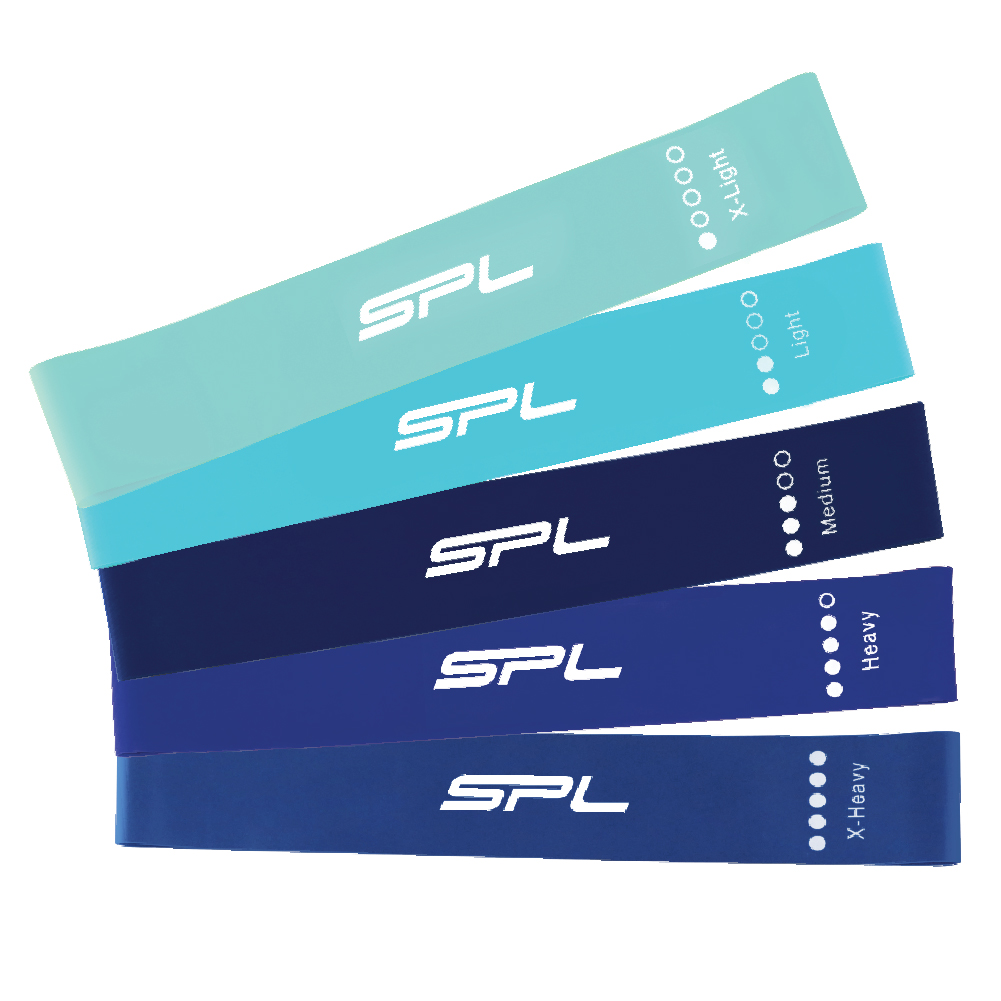 ยางยืดออกกำลังกาย SPL Mini Resistance Band 600x50x0.35/0.5/0.7/0.9/1.1mm Set5 BL