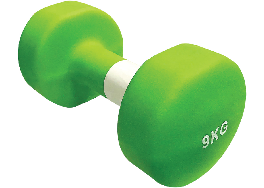 ดัมเบลยาง SPL Neoprene Dumbbell 9kg./22.5Lb Green Neon