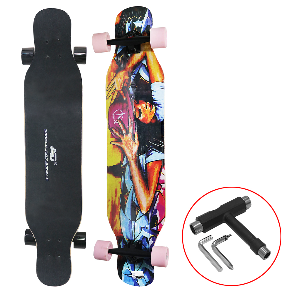 ลองบอร์ด SPL Longboard Skate Hipster Girl+Bag Size42"x9"