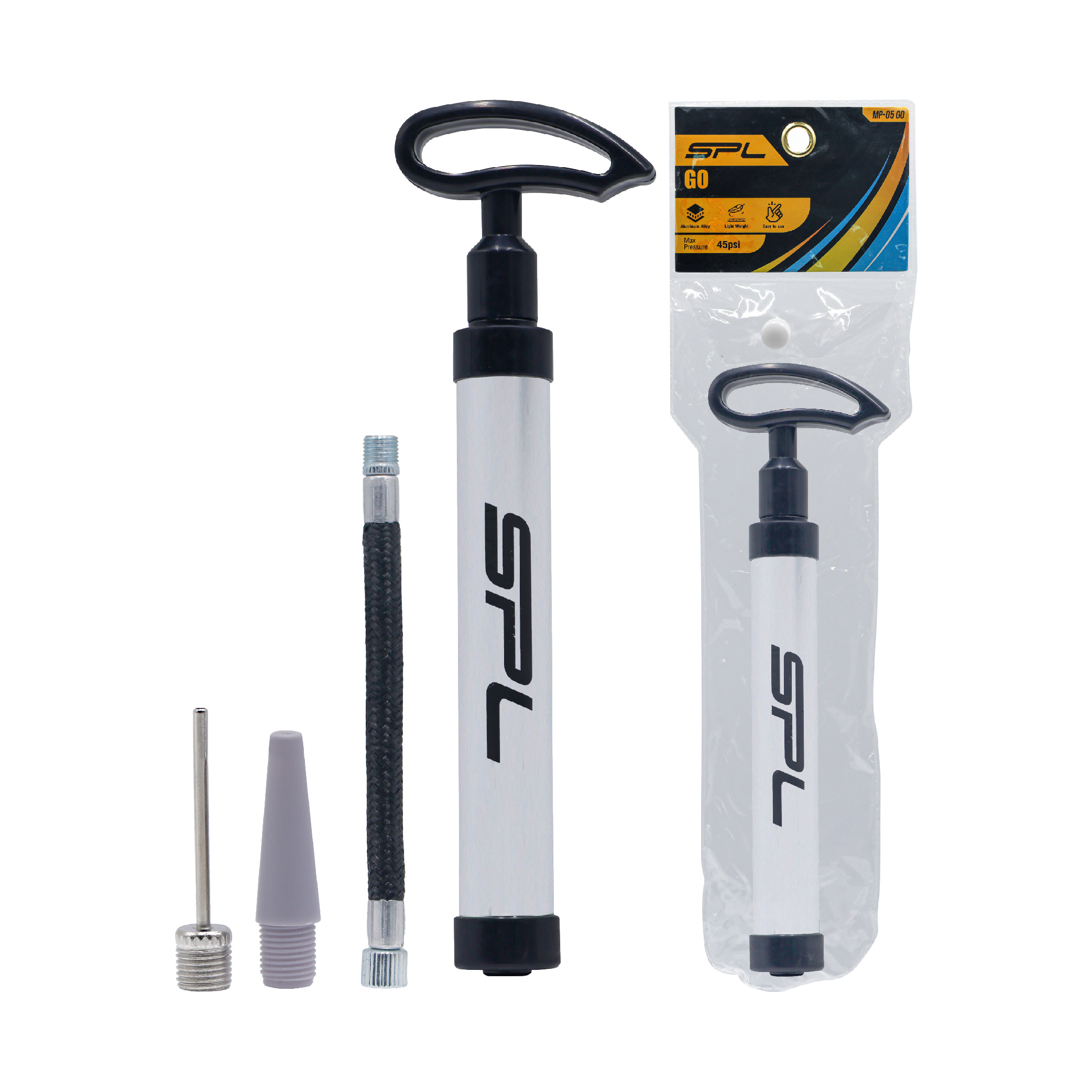 สูบลมพกพา SPL Hand pump Aluminium Alloy Max Pressure 45Psi Size 10"/27cm MP-05 GO